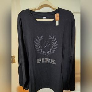 Victoria's Secret Pink Bling long sleeve campus tee